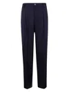 Dries Van Noten Pleated Trousers With Belt Loops And Back Pocket In Blue