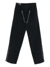 Dries Van Noten Straight Leg Trousers Double Zipper Detail In Blue