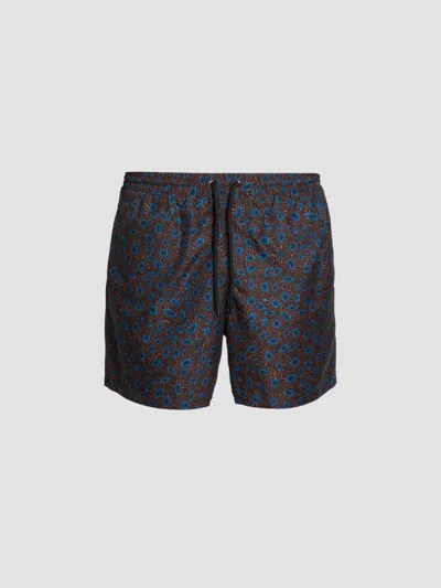 Dries Van Noten Men's Phibbs Abstract Swim Shorts In Brown