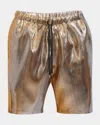 Dries Van Noten Piperi Gold Shorts In Gold