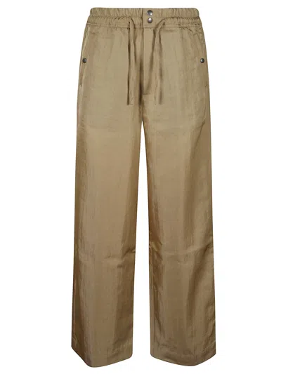 Dries Van Noten Elastic Waist Trousers With Flap Pockets And Drawstring Fastening In Brown