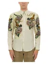 Dries Van Noten Stylish Printed Slim Fit Shirt In Powder