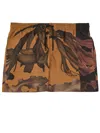 Dries Van Noten All Over Printed Swimwear With Elastic Waist In Brown