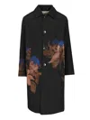 Dries Van Noten Men Printed Wool-blend Coat In Black