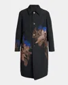 Dries Van Noten Men Printed Wool-blend Coat In Black