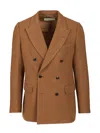 Dries Van Noten Men Regular Fit Double Breasted Blazer In Brown