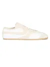 Dries Van Noten Leather Sneakers Low Profile Suede Panels Rubber Sole In White