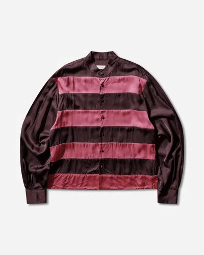 Dries Van Noten Men S Striped Viscose Shirt Fuchsia In Pink