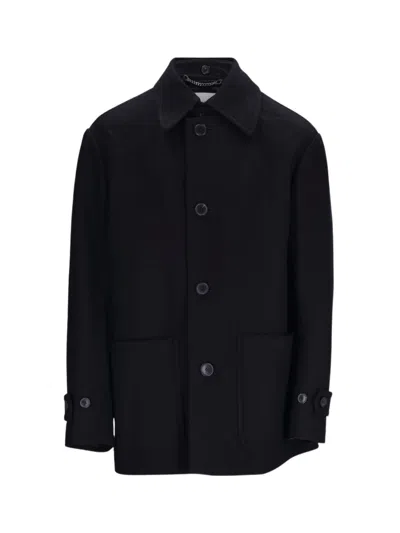 Dries Van Noten Single-breasted Rivne Short Coat In Black
