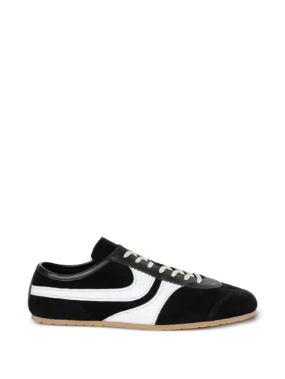 Dries Van Noten Sneakers Contrast Stitching Low Top Rubber Sole In Black