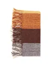 Dries Van Noten Men Striped Scarf With Fringes In Multi