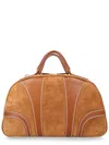 Dries Van Noten Leather-trimmed Suede Duffel Bag In Brown
