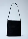 Dries Van Noten Men Suede Shoulder Bag In Black