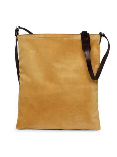 Dries Van Noten Men's Suede Tote Bag In Brown