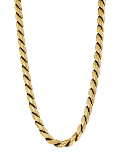 Dries Van Noten Men's Twisted Chain Necklace In Gold