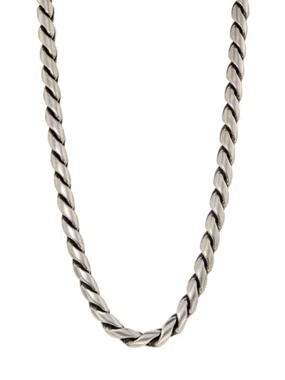 Dries Van Noten Men's Twisted Chain Necklace In Silver