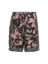 Dries Van Noten Abstract Floral Polyamide Geometric Trim Swim Shorts In Multi