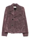 Dries Van Noten Corduroy Blazer With Belted Hem And Pockets In Brown