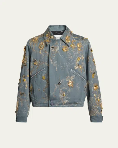 Dries Van Noten Men's Velen Embellished Jacket In Raf