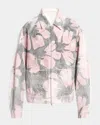 Dries Van Noten Men's Veper Floral-print Denim Jacket