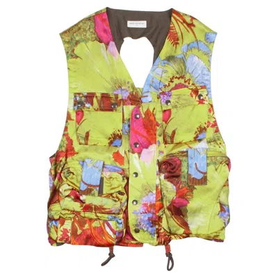 Pre-owned Dries Van Noten Men Vest Cargo Floral Size L In Sand