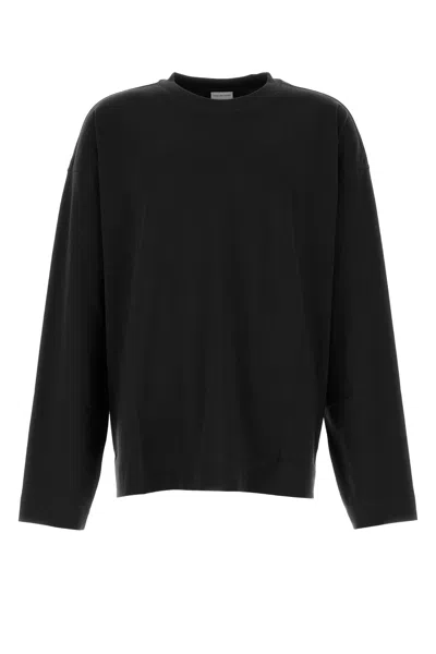 Dries Van Noten Men White Cotton Hegland Oversize T-shirt In Black