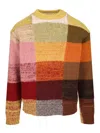 Dries Van Noten Marti Crew Neck Knite With Check Motif Knitwear Multicolor In Multi