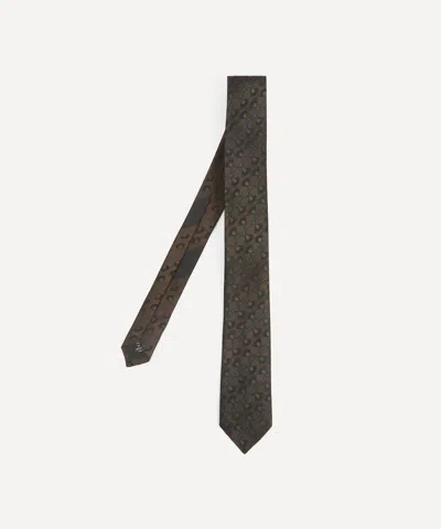 Dries Van Noten Mens Abstract Stripe Silk Jacquard Tie
