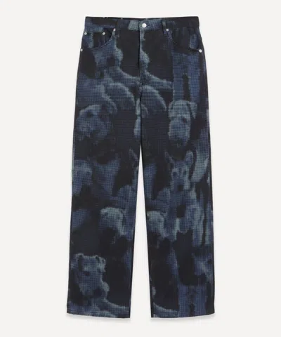 Dries Van Noten Mens Airedale Terrier Print Jeans