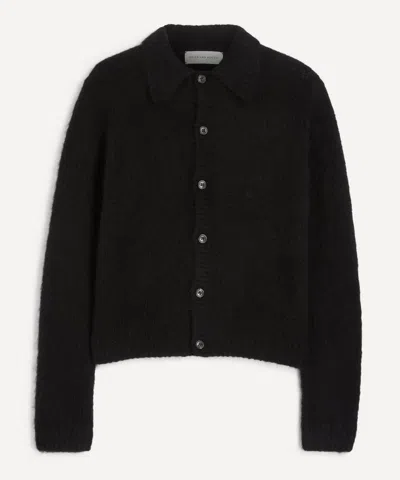 Dries Van Noten Mens Alpaca-merino Wool Knitted Cardigan In Black