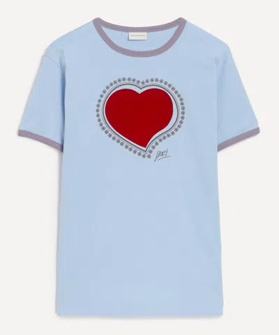 Dries Van Noten Mens Blue Archive Print T-shirt