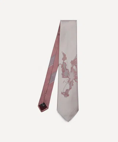 Dries Van Noten Mens Blush Floral Silk Tie In Pink