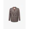 Dries Van Noten Mens Brown Checked Double-breasted Wool Blazert In Brown