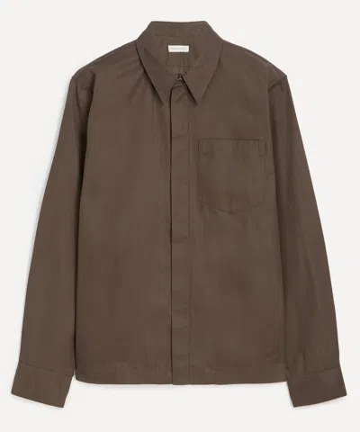 Dries Van Noten Mens Brown Shell Overshirt
