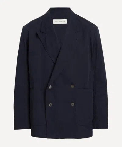 Dries Van Noten Mens Double-breasted Cotton Blazer