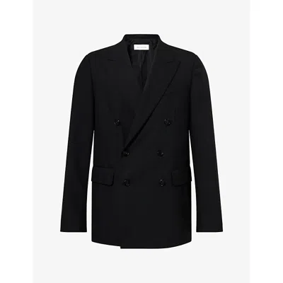 Dries Van Noten Mens  Barry Double-breasted Wool Blazer In Black