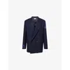 Dries Van Noten Mens  Bishop Embroidered 2196 Wool Jacket In Blue