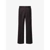 Dries Van Noten Mens  Embroidered 2196 Straight-leg Wool Trousers In Brown