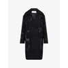 Dries Van Noten Oversized Double-breasted Coat With Peonia Print In Black