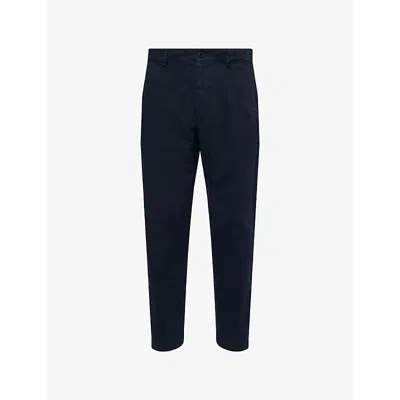 Dries Van Noten Mens Navy Twill Cotton Trousers