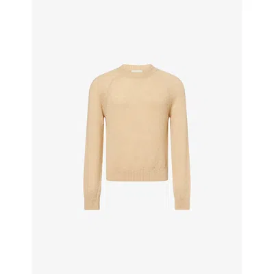 Dries Van Noten Mens Ecru Melbourne Crew-neck Alpaca-blend Jumper In Multi