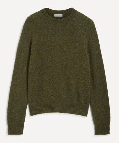 Dries Van Noten Mens Forest Alpaca-blend Jumper In Green