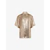 Dries Van Noten Mens Gold Sequin-embellished Short-sleeves Woven Shirt