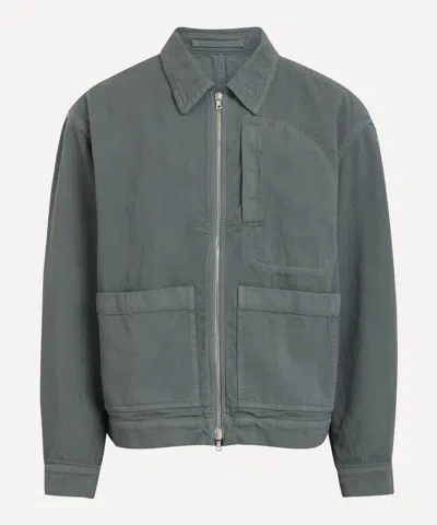 Dries Van Noten Relaxed Fit Grey Jacket In Green