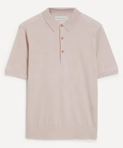 Dries Van Noten Mens Light Rose Wool Polo Shirt
