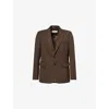 Dries Van Noten Mens Mud Regular-fit Notch-lapels Wool Blazer In Brown
