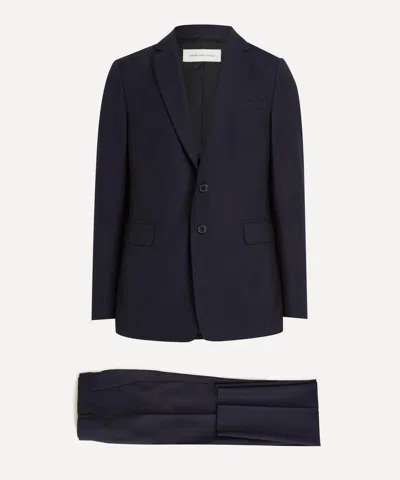 Dries Van Noten Mens Navy Slim-fit Suit In Blue