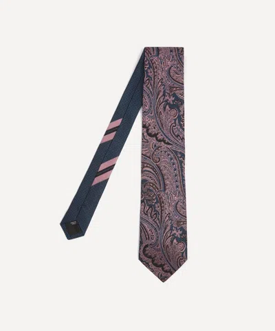 Dries Van Noten Mens Paisley Printed Silk Tie In Pink
