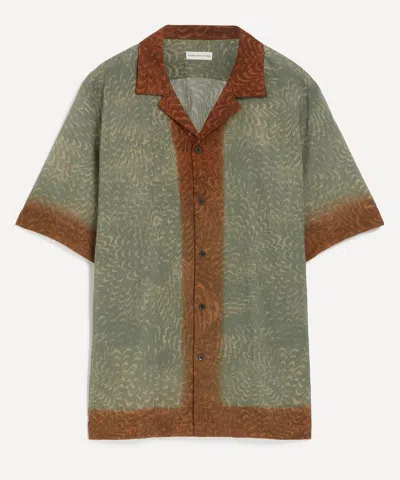 Dries Van Noten Mens Paste Paper Boxy Cotton Shirt