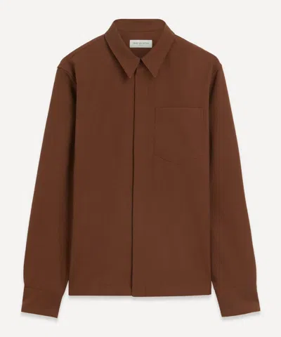 Dries Van Noten Mens Rust Wool Shirt